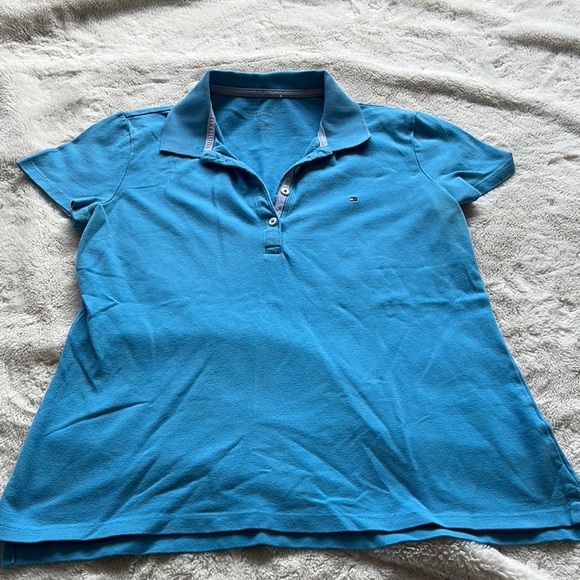 Tommy Hilfiger Classic Polo Shirt Blue Preppy Casual Everyday Essential Medium - Picture 1 of 7